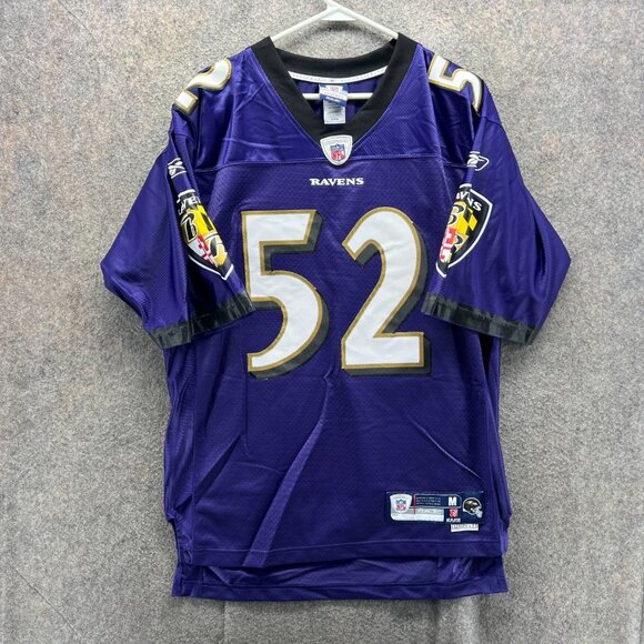 Ray Lewis Baltimore Ravens Jersey Men Medium Purple Authentic Reebok Football - Picture 1 of 11